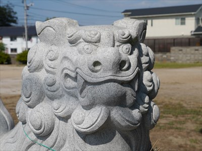 迩幣姫神社の狛犬・吽・アップ