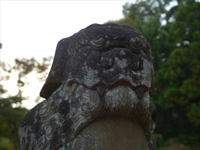 野井神社の狛犬・吽・アップ