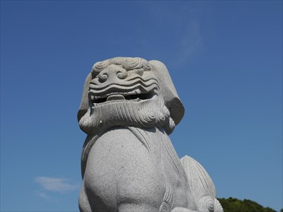 五十猛神社の狛犬・阿・アップ