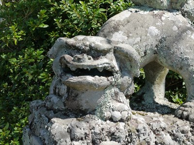 佐比賣山神社（多根）の狛犬・阿・アップ