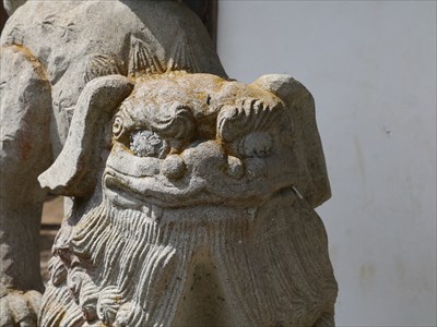 賀茂神社の狛犬・吽・アップ