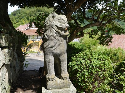 大原神社（日貫）の狛犬・阿