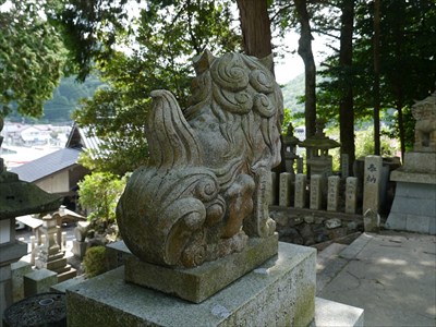 大原神社（日貫）の狛犬・阿