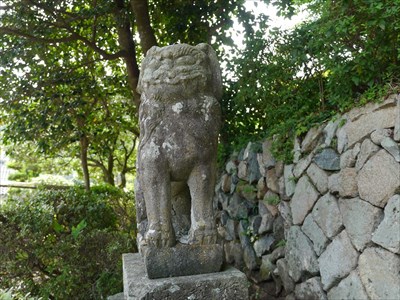 大原神社（日貫）の狛犬・吽