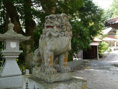 大原神社（日貫）の狛犬・吽