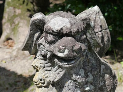 長澤神社の狛犬・阿・アップ