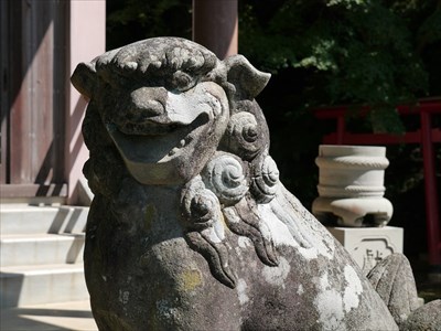 住吉神社の狛犬・阿・アップ