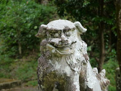 戸田柿本神社の狛犬・阿・アップ