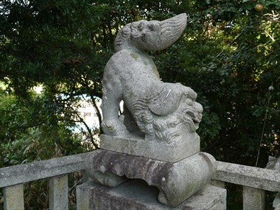 大日霊神社の狛犬・阿・構え型